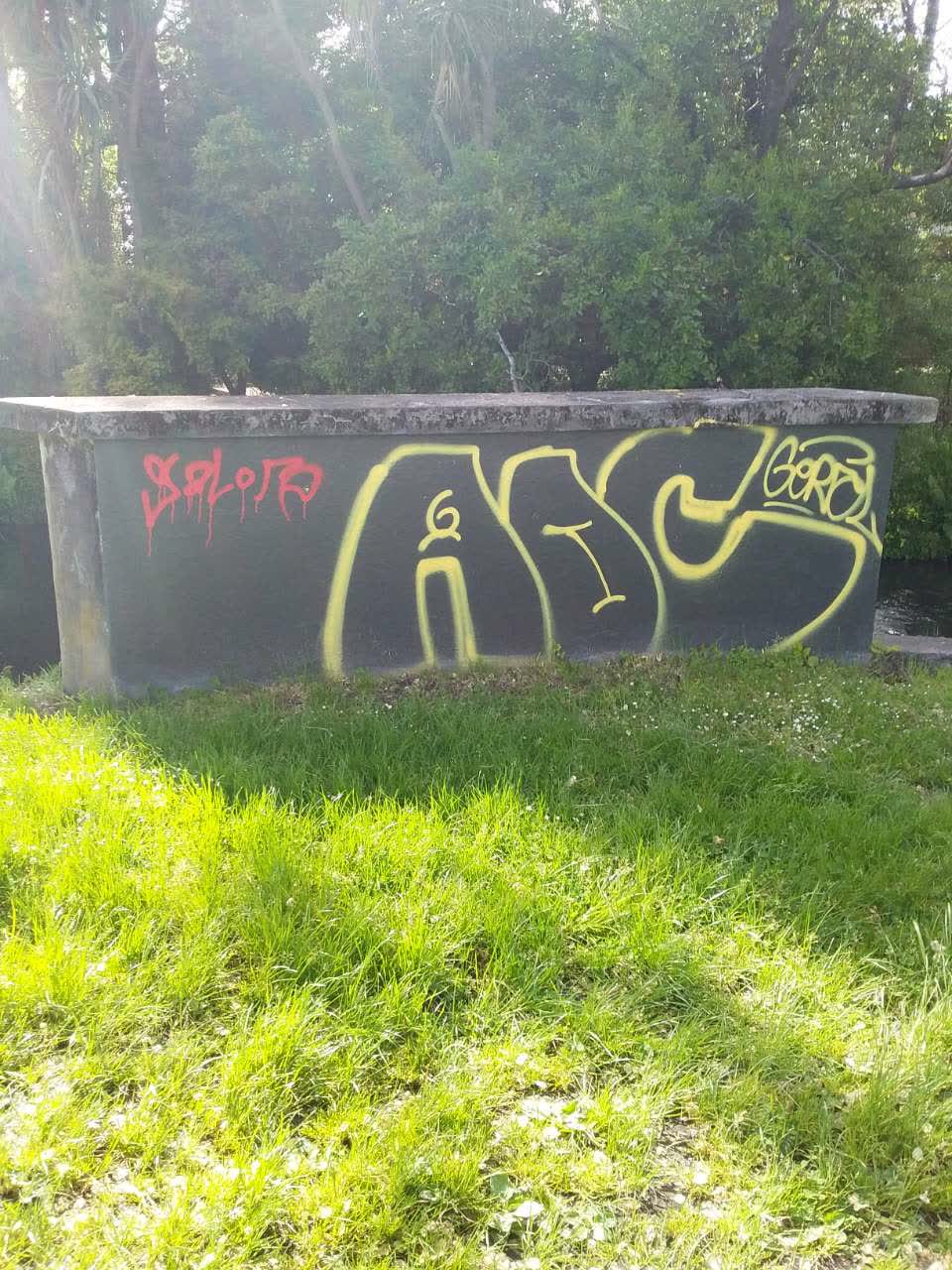 The photograph attached to this graffiti report