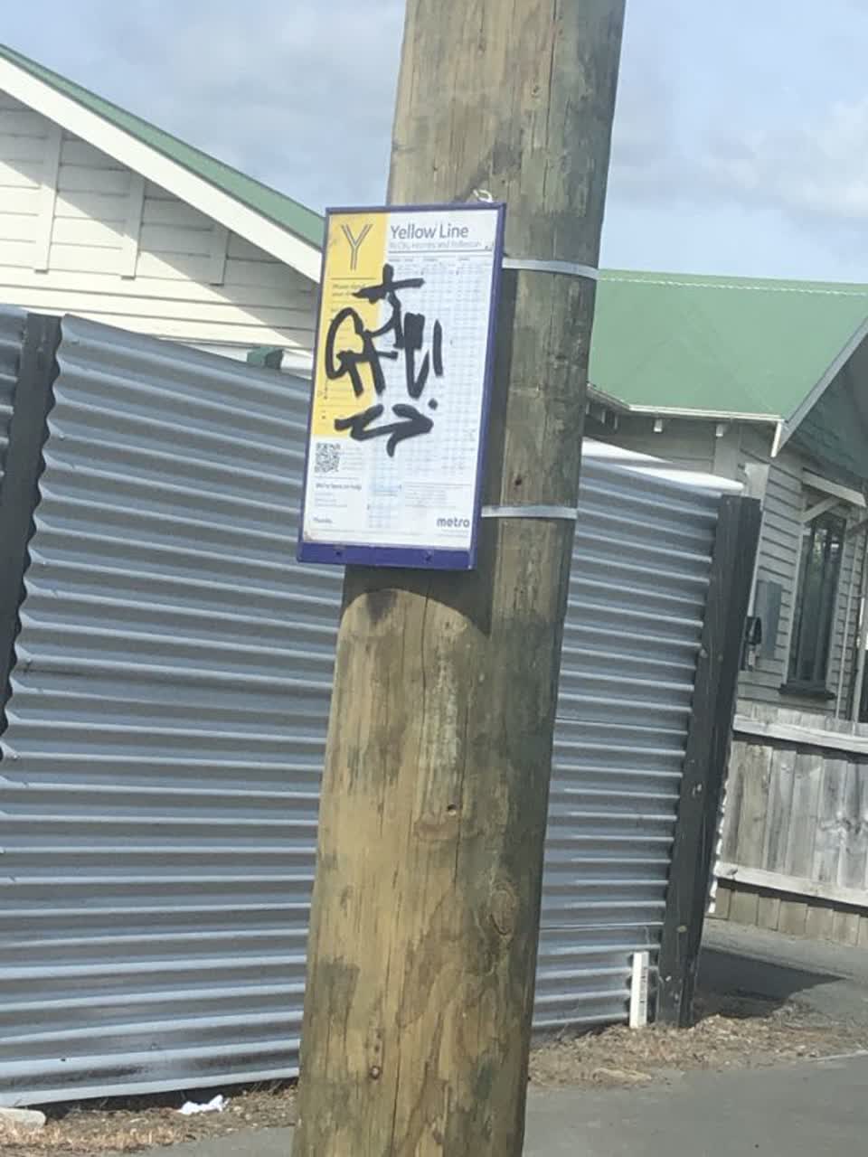 The photograph attached to this graffiti report