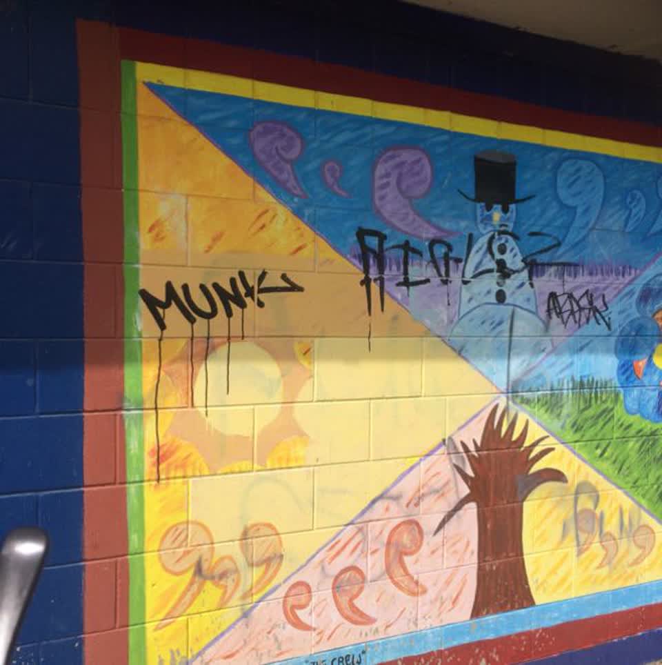 The photograph attached to this graffiti report