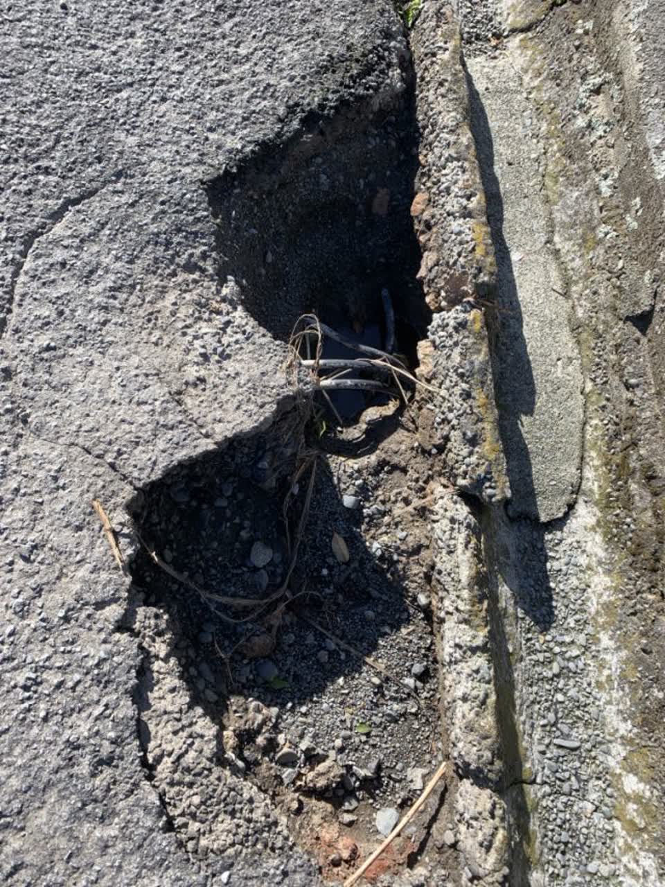 The photograph attached to this roading/streets report