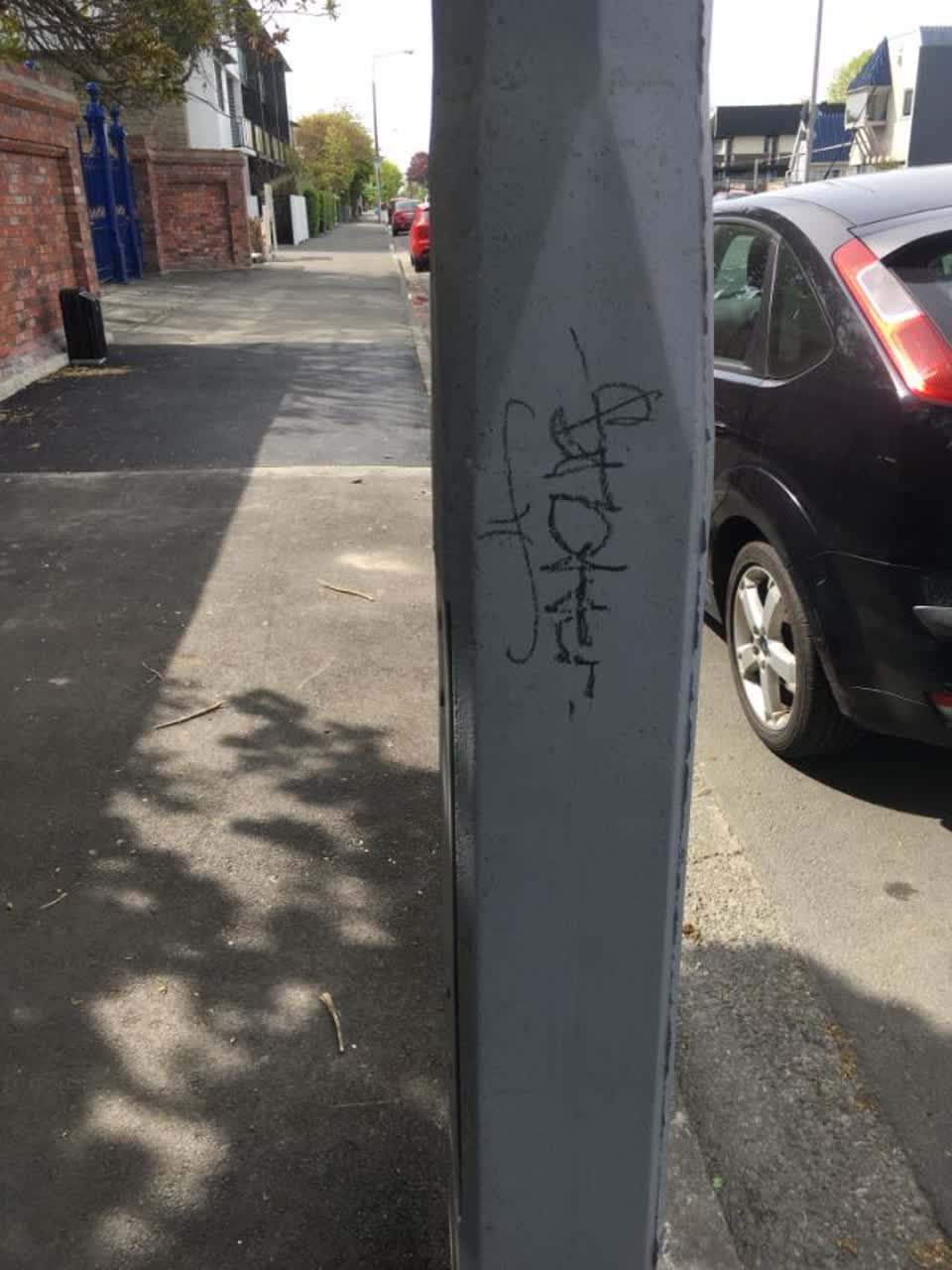 The photograph attached to this graffiti report