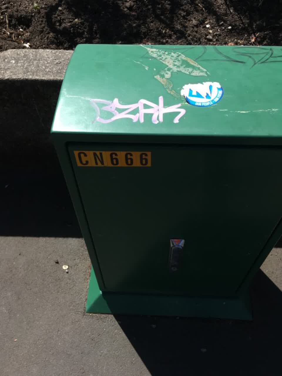 The photograph attached to this graffiti report