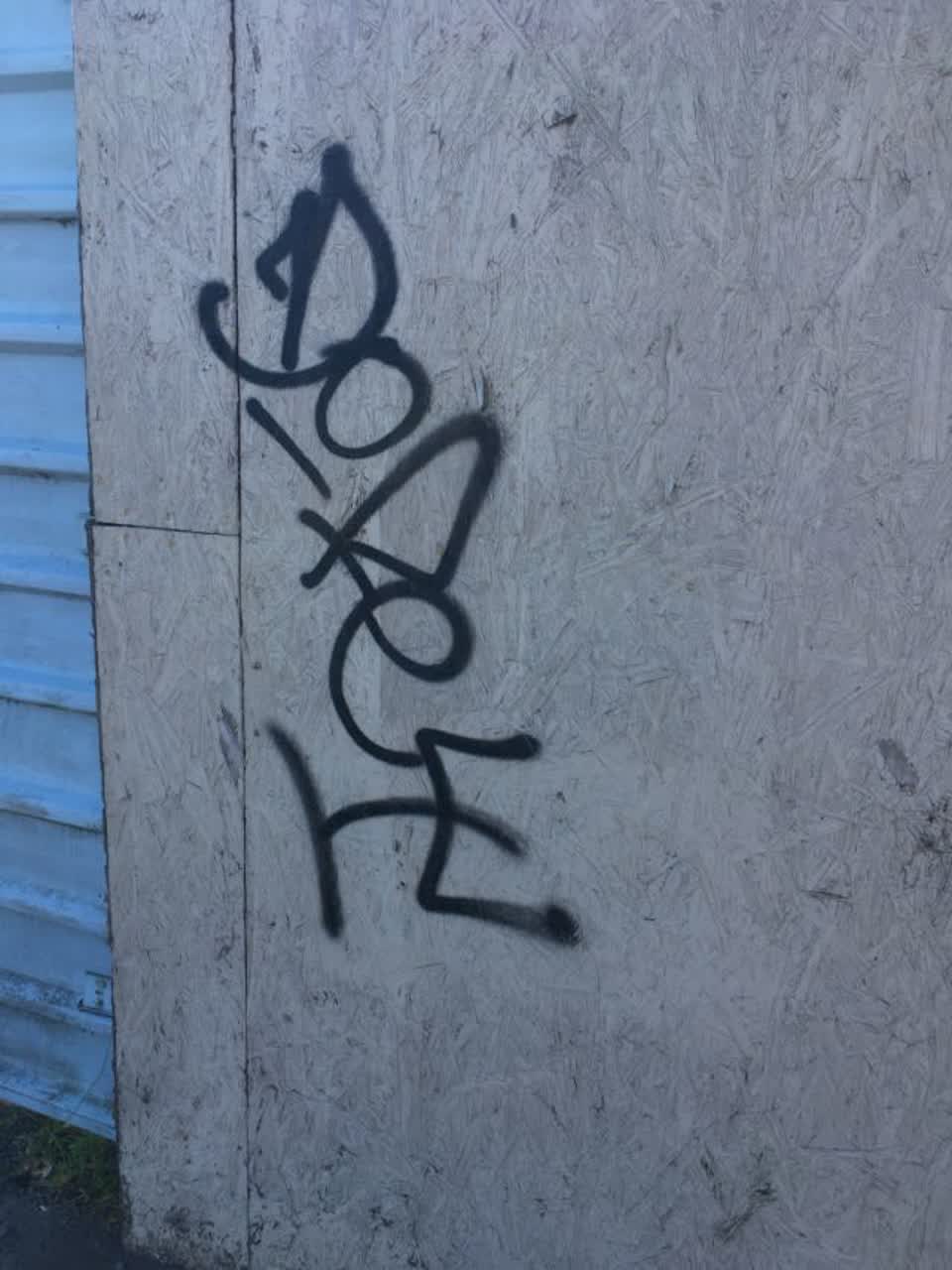 The photograph attached to this graffiti report