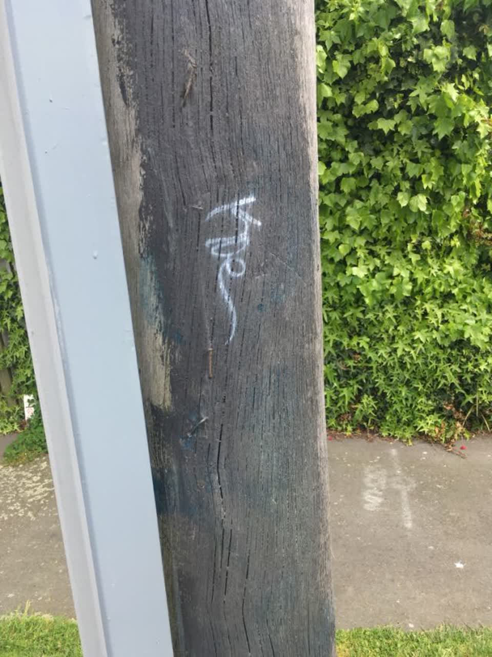 The photograph attached to this graffiti report