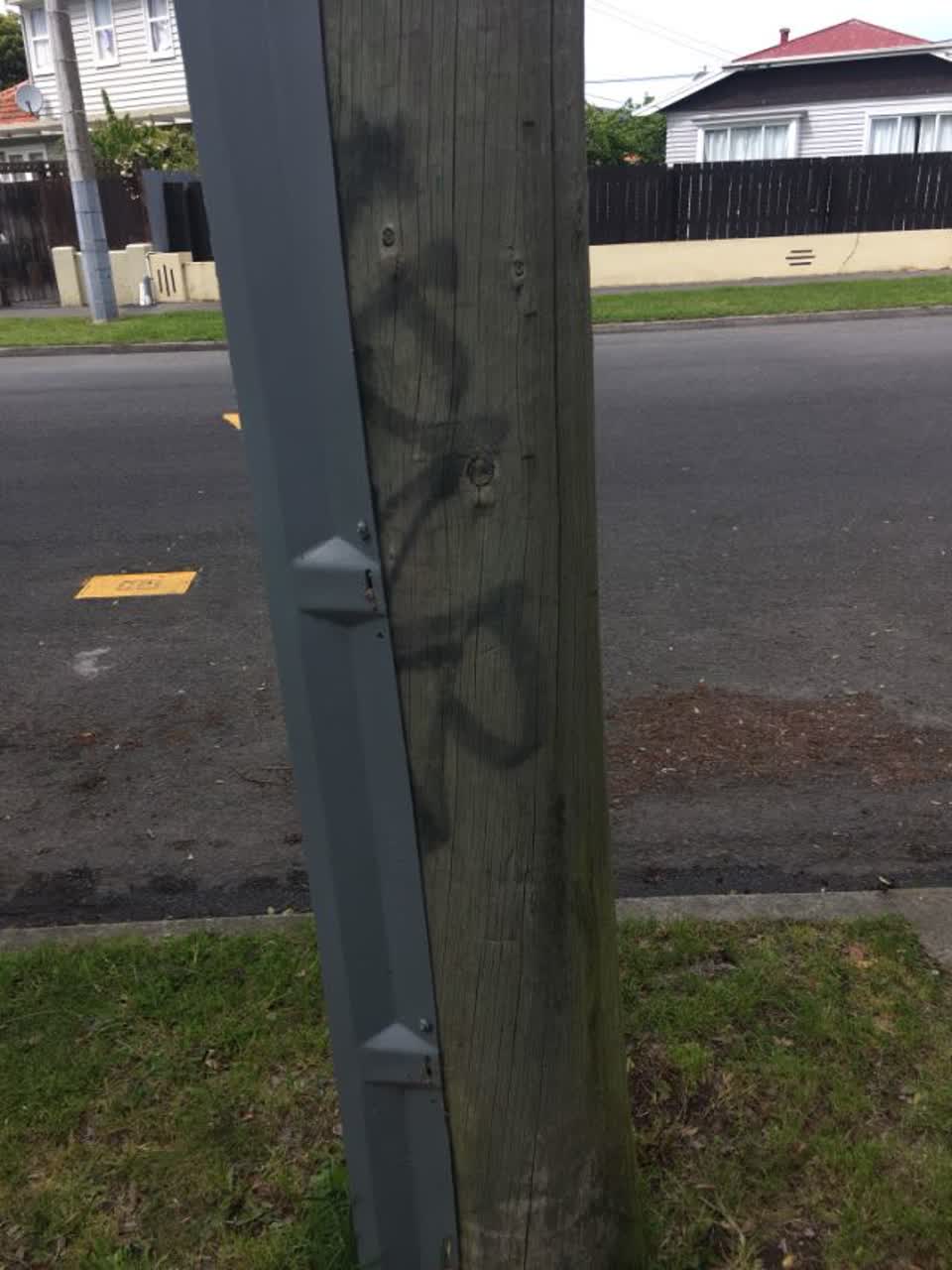 The photograph attached to this graffiti report