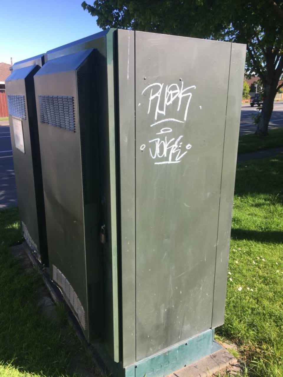 The photograph attached to this graffiti report