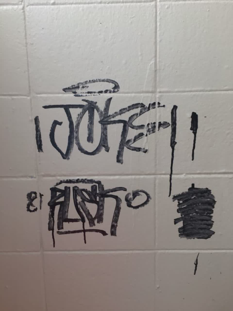The photograph attached to this graffiti report