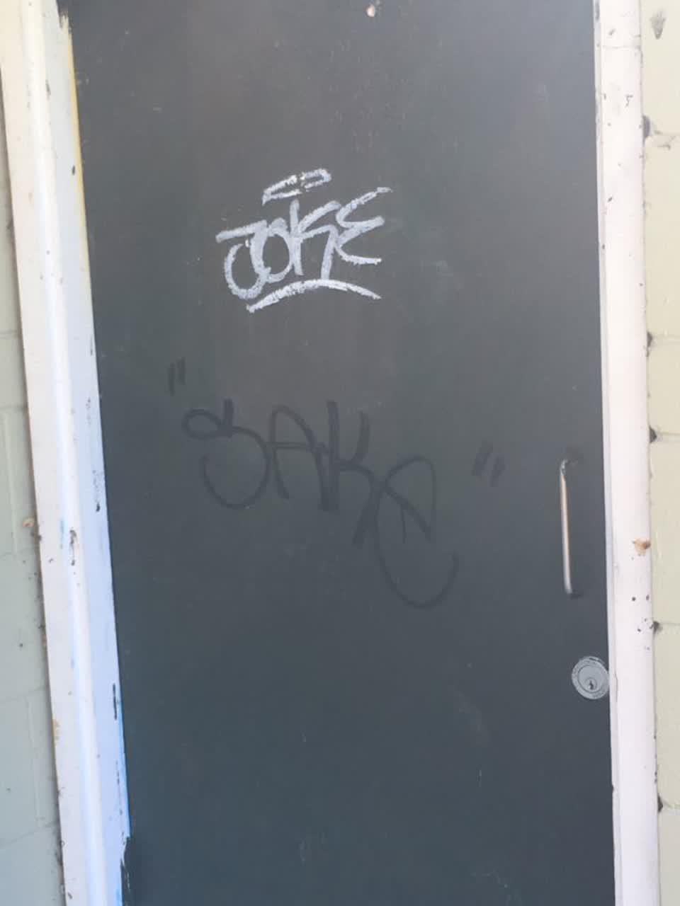 The photograph attached to this graffiti report