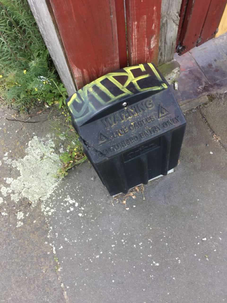 The photograph attached to this graffiti report