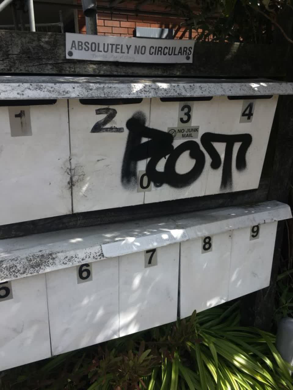 The photograph attached to this graffiti report
