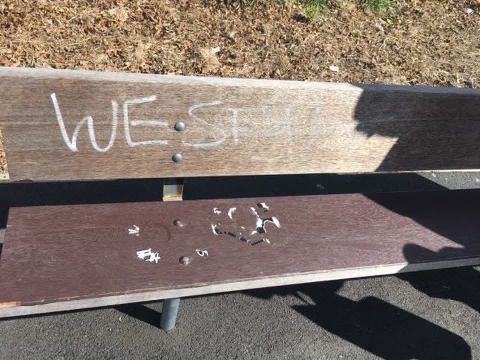 The photograph attached to this graffiti report
