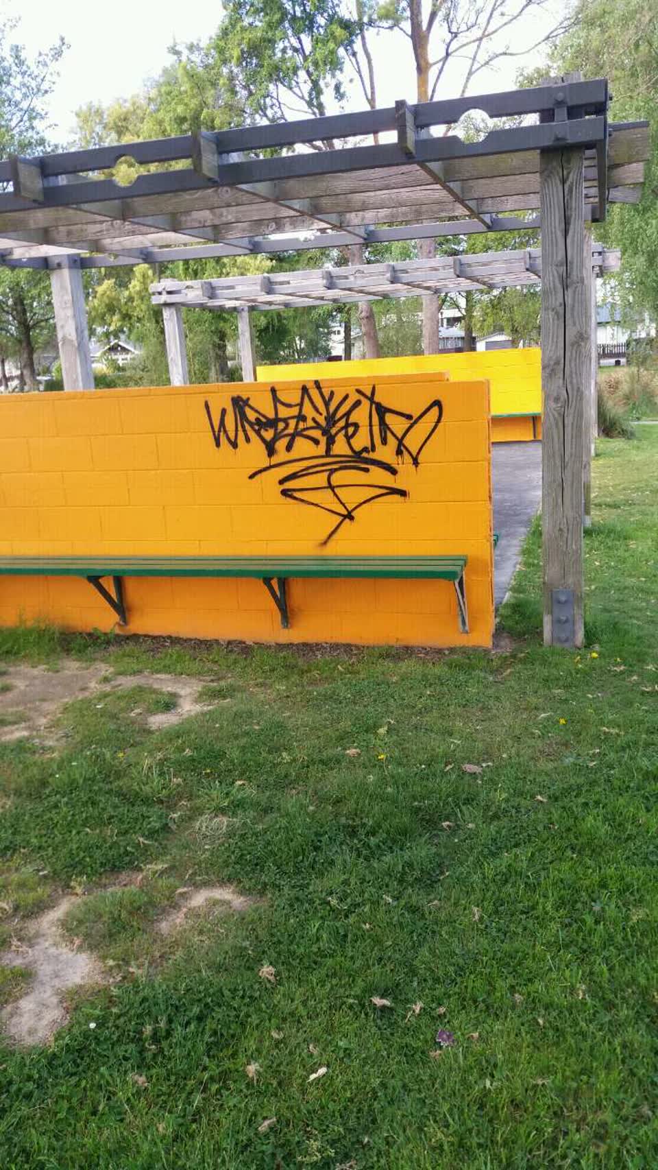 The photograph attached to this graffiti report