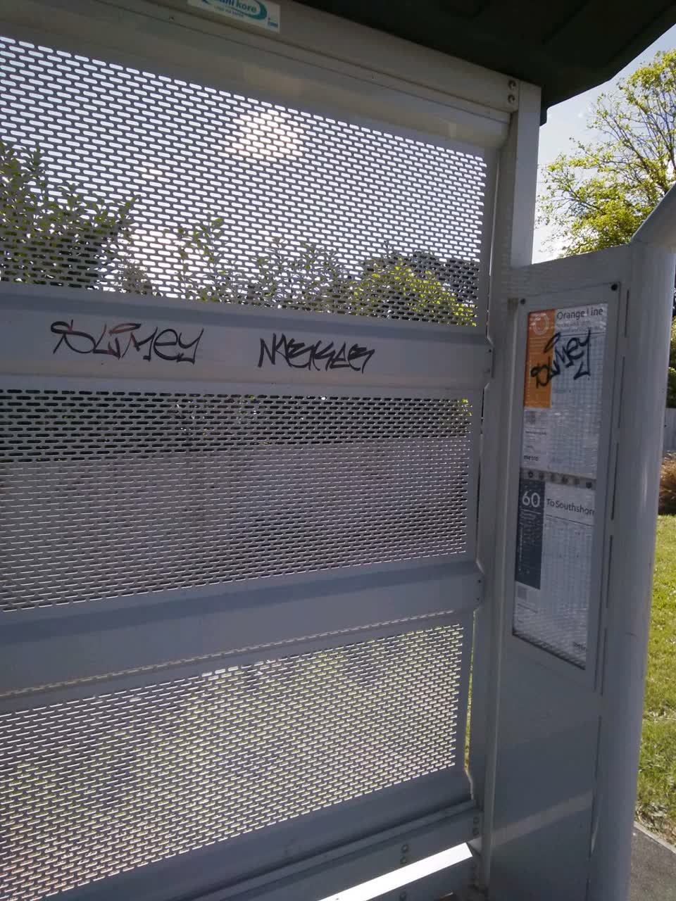 The photograph attached to this graffiti report