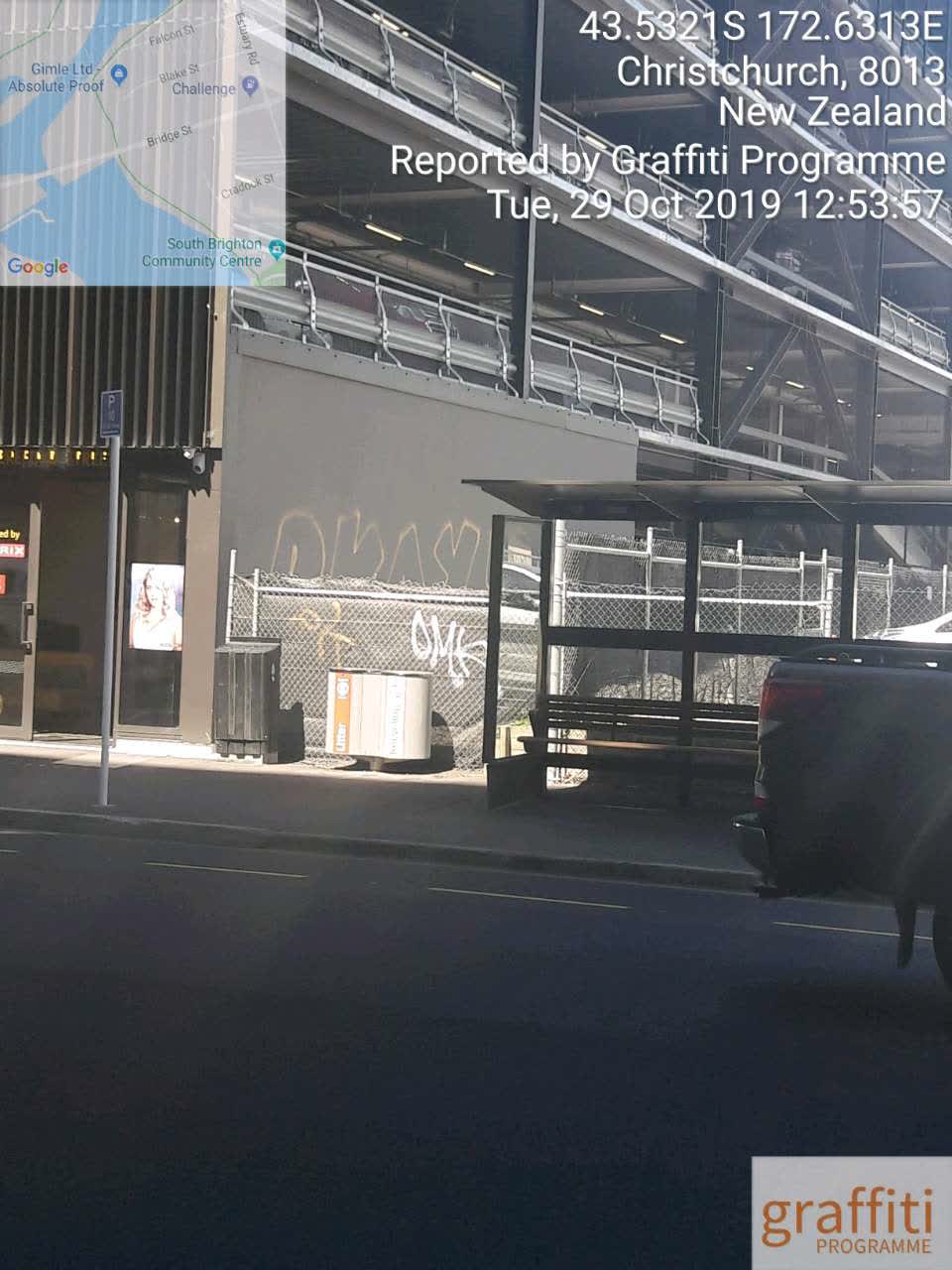 The photograph attached to this graffiti report
