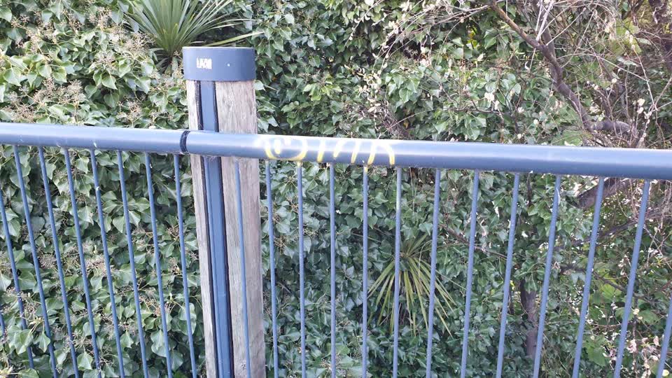 The photograph attached to this graffiti report