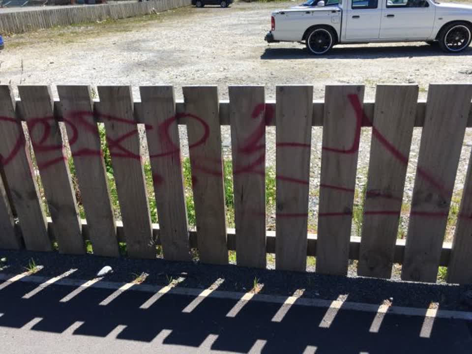 The photograph attached to this graffiti report