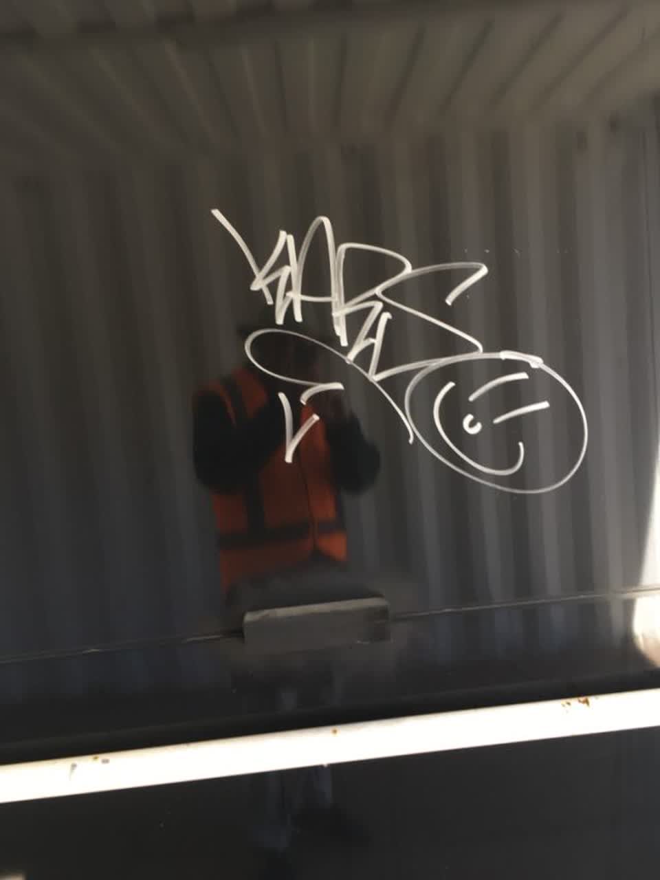 The photograph attached to this graffiti report