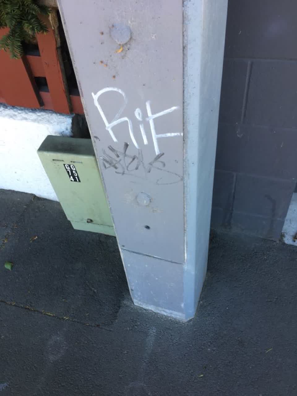 The photograph attached to this graffiti report