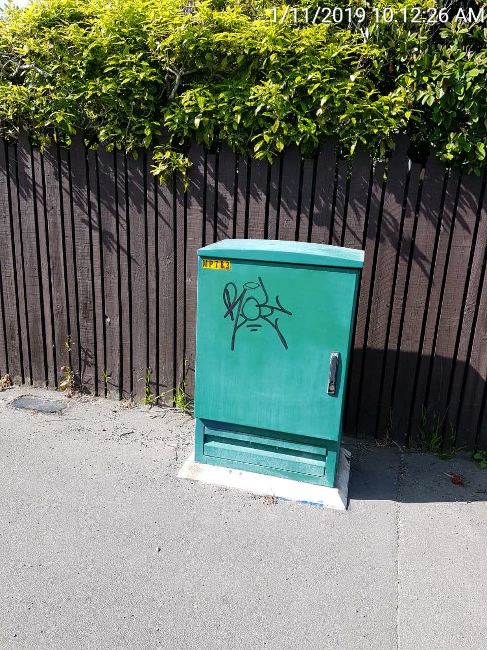 The photograph attached to this graffiti report