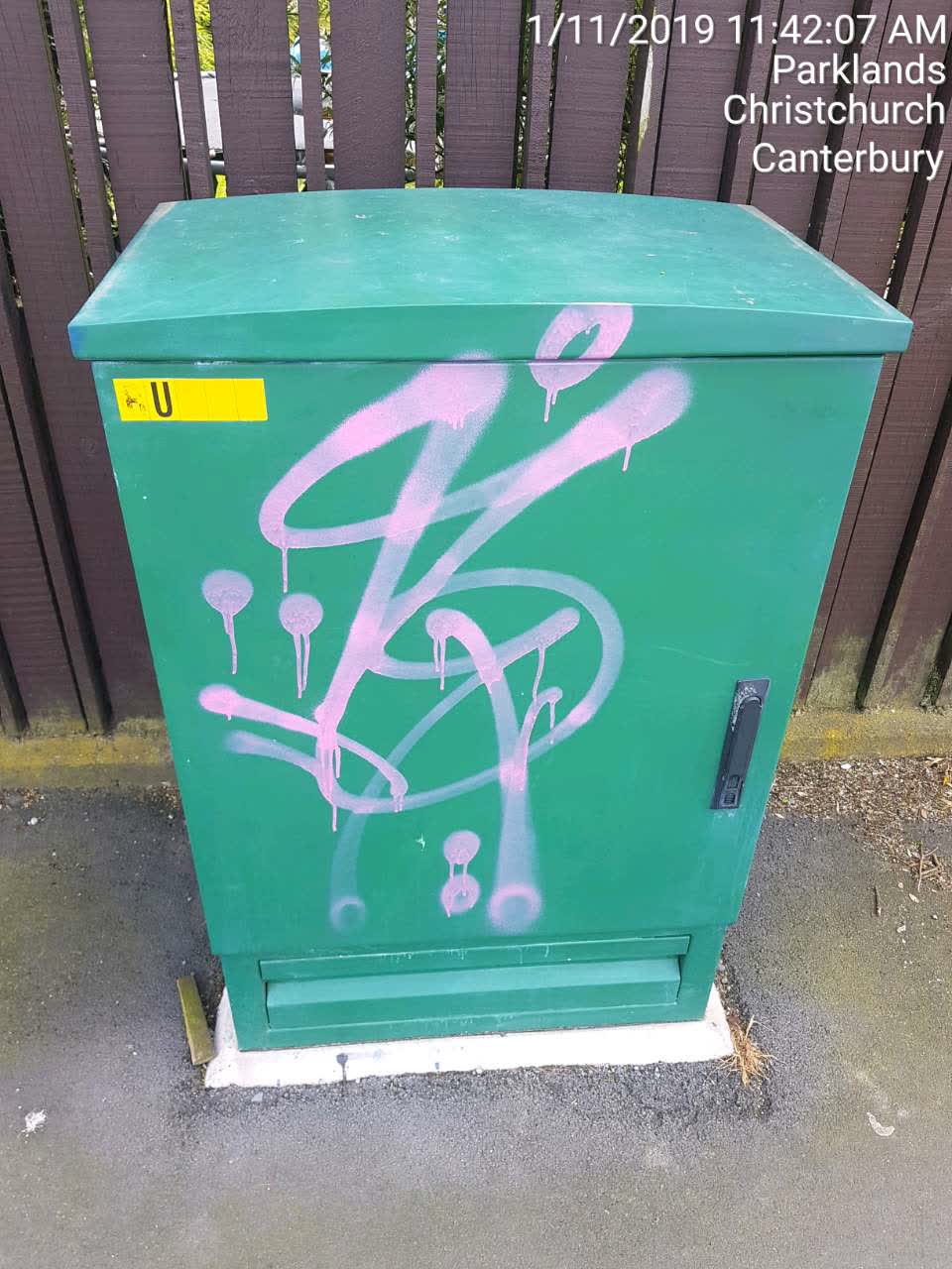 The photograph attached to this graffiti report