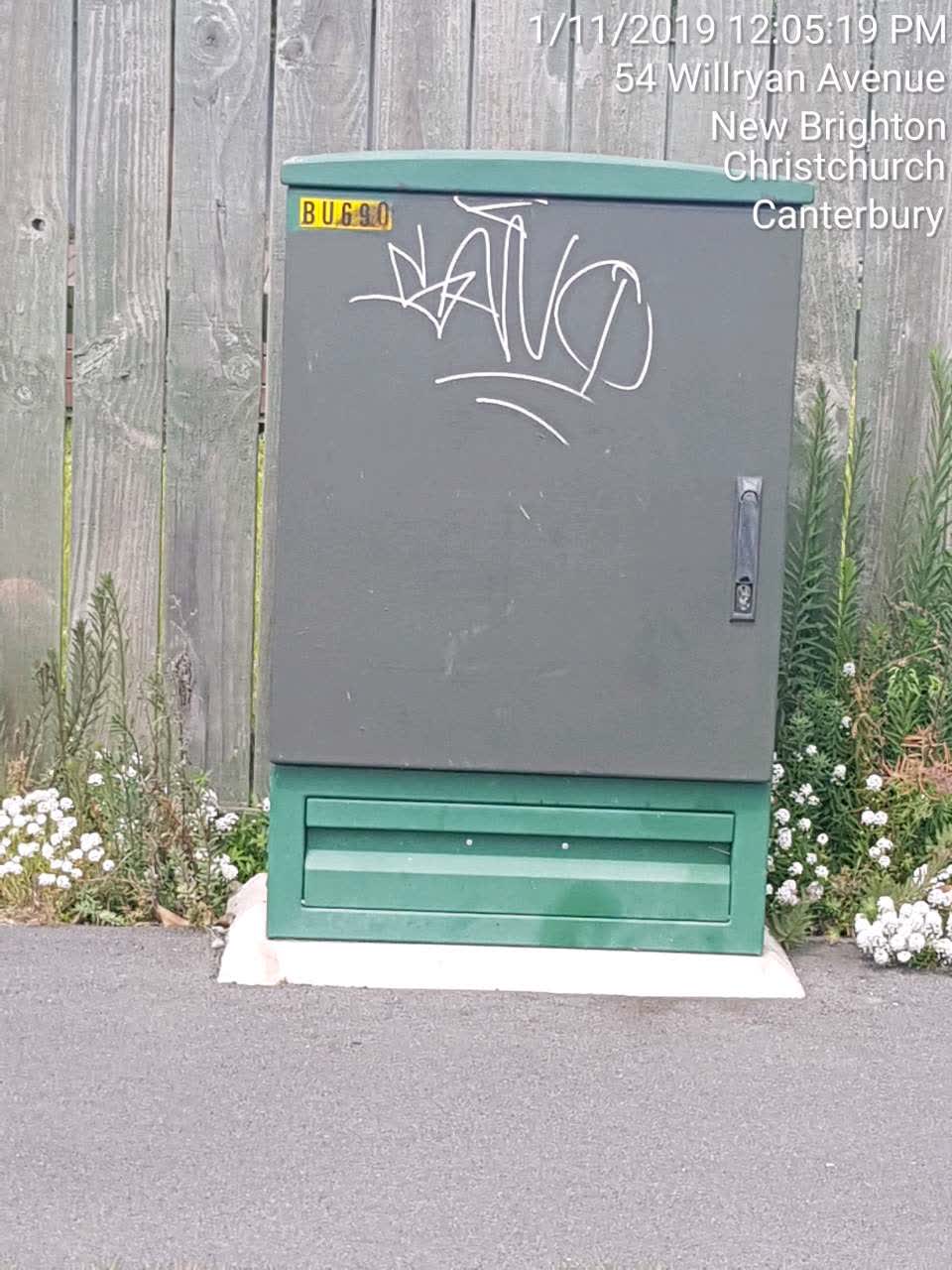 The photograph attached to this graffiti report
