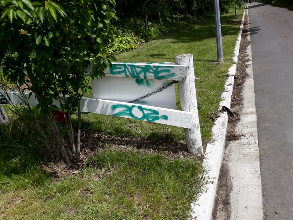 The photograph attached to this graffiti report