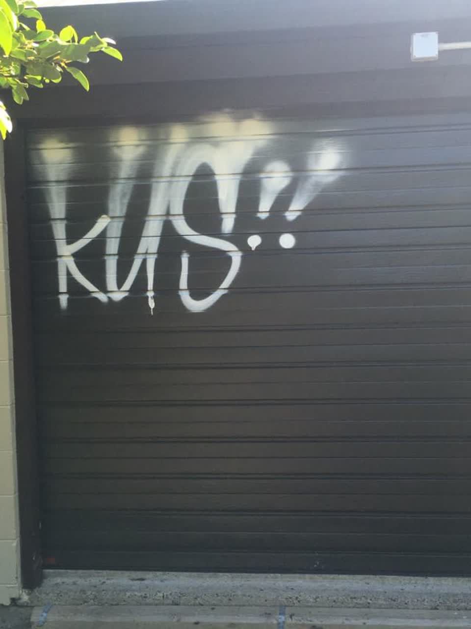The photograph attached to this graffiti report