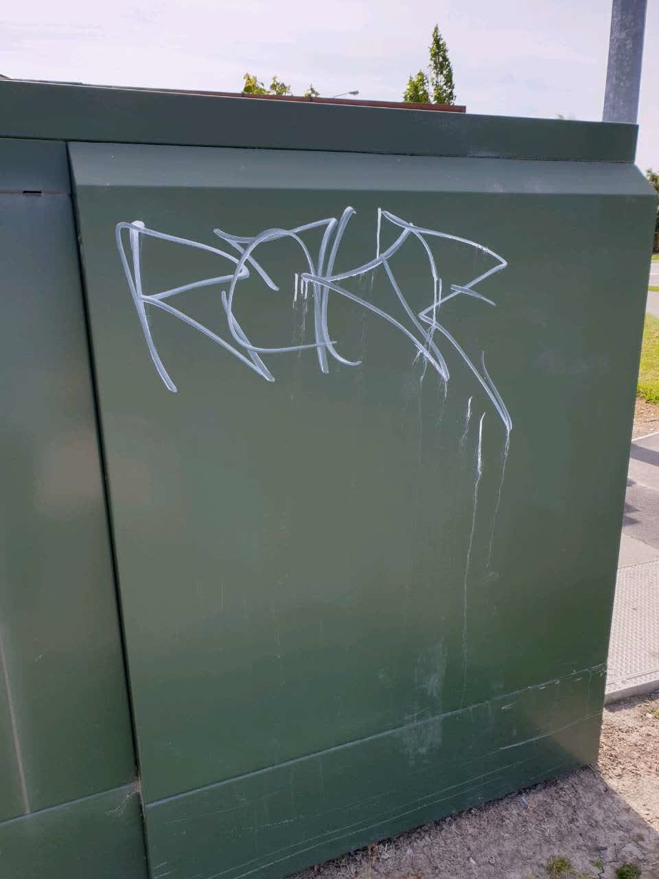 The photograph attached to this graffiti report