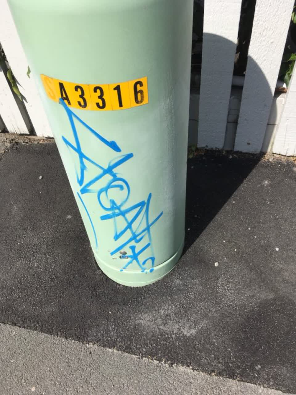 The photograph attached to this graffiti report