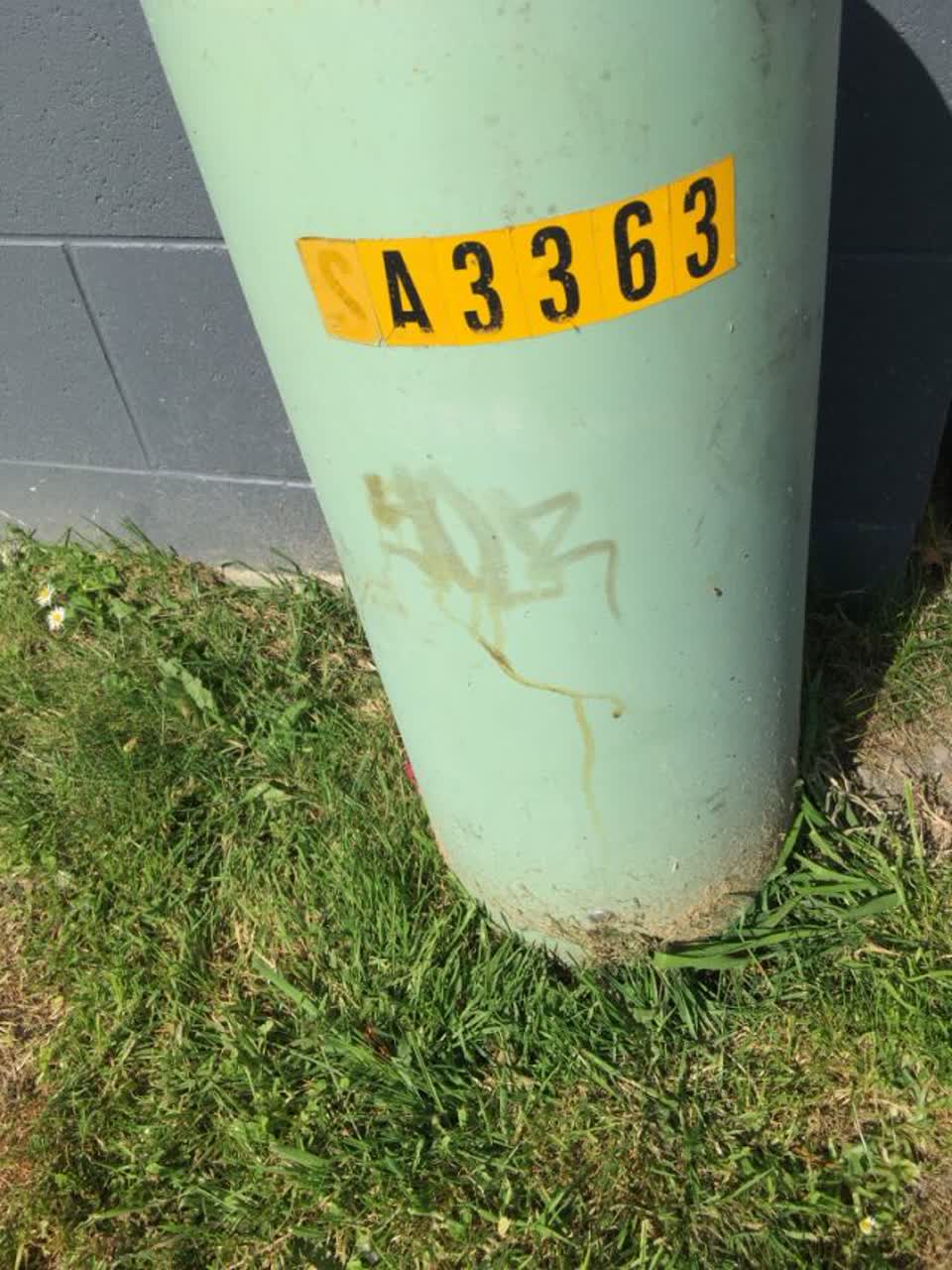 The photograph attached to this graffiti report