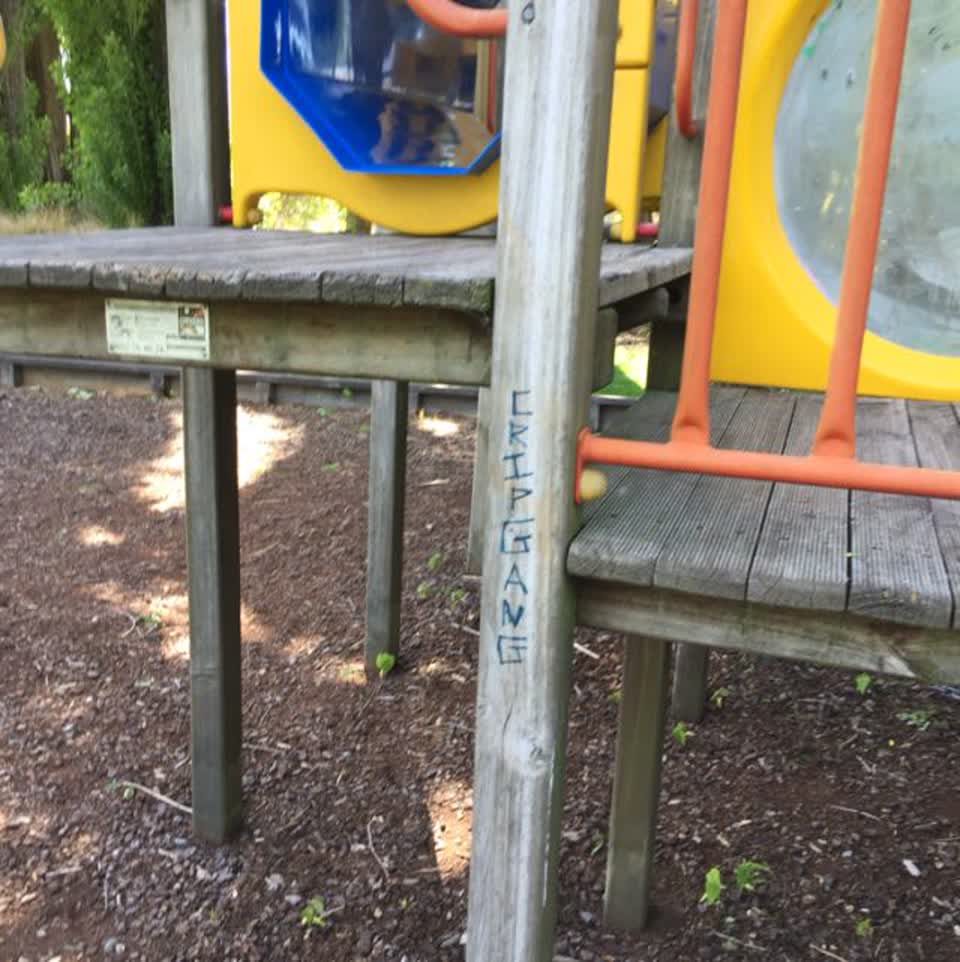 The photograph attached to this graffiti report