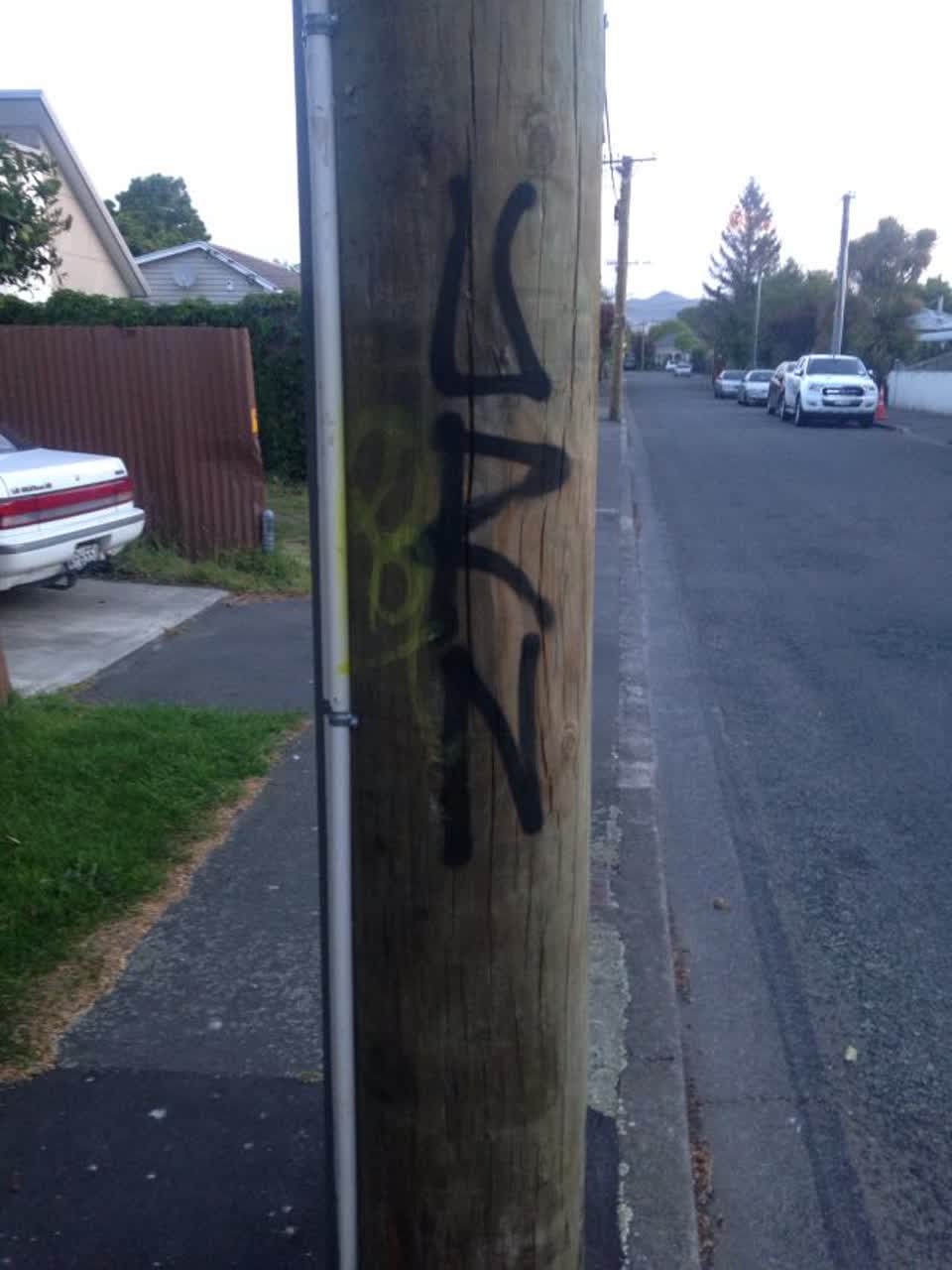 The photograph attached to this graffiti report