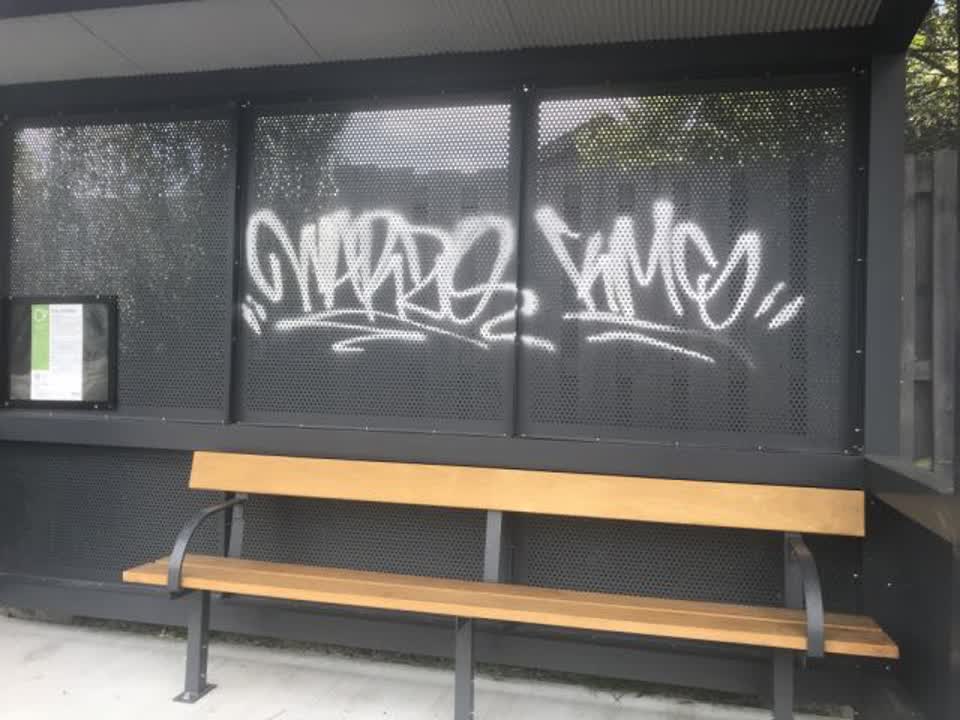 The photograph attached to this graffiti report