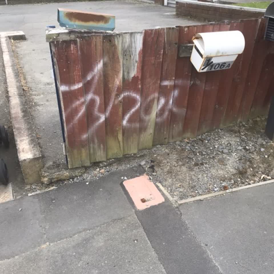 The photograph attached to this graffiti report