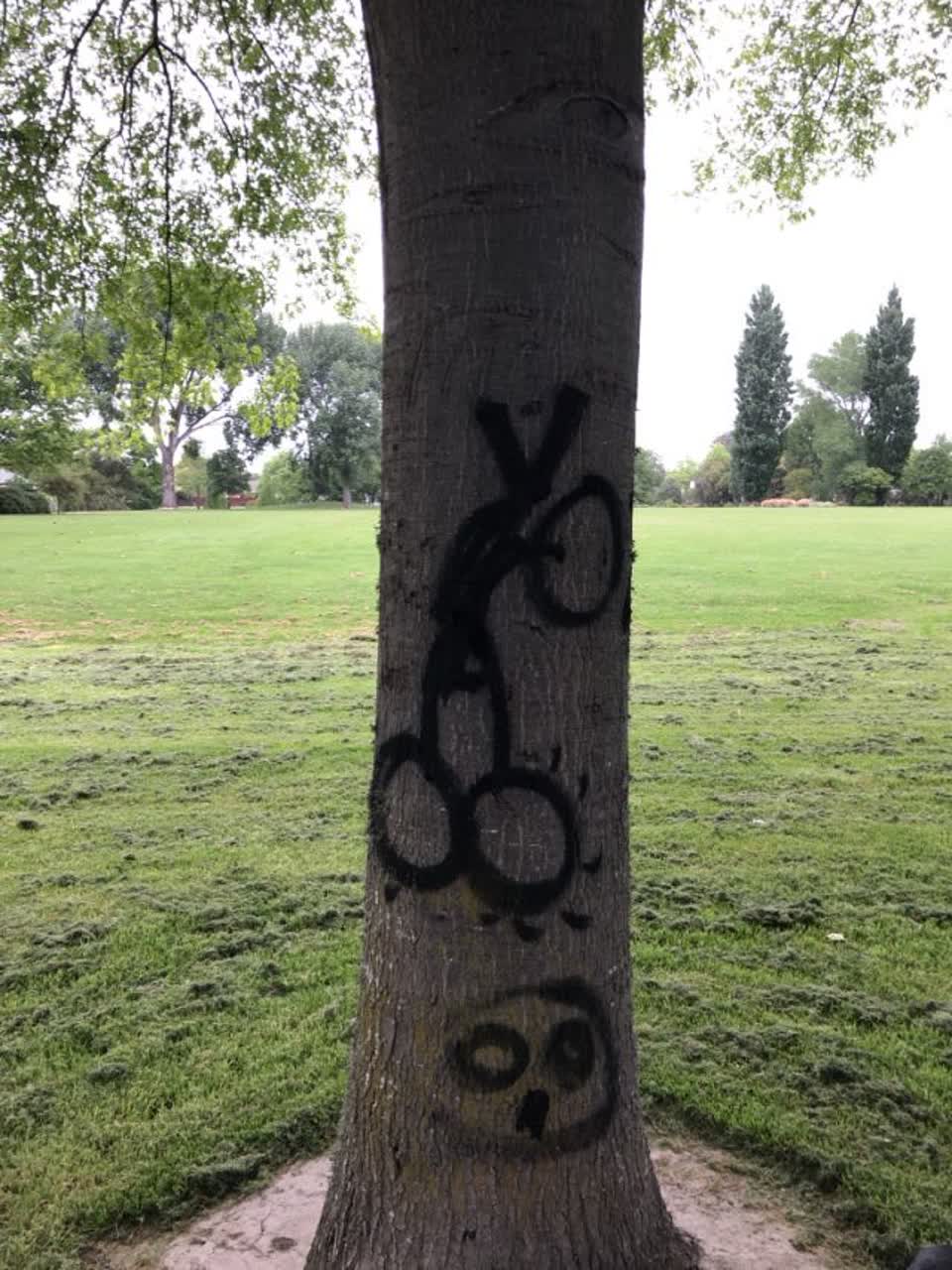 The photograph attached to this graffiti report