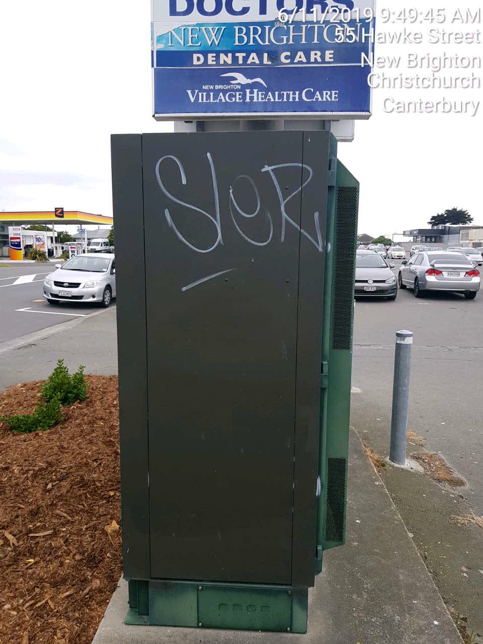 The photograph attached to this graffiti report