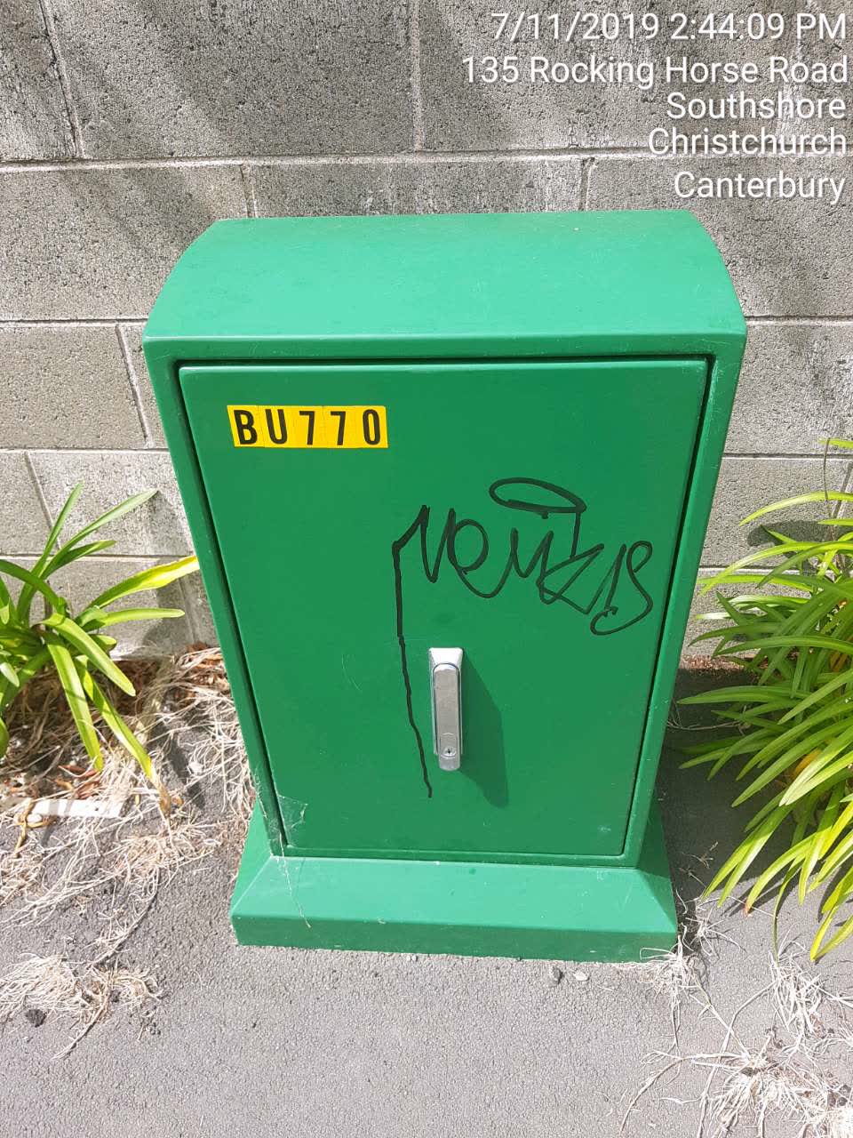 The photograph attached to this graffiti report