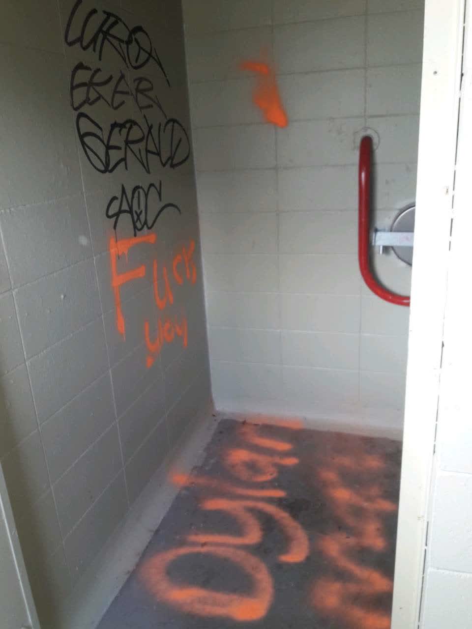 The photograph attached to this graffiti report