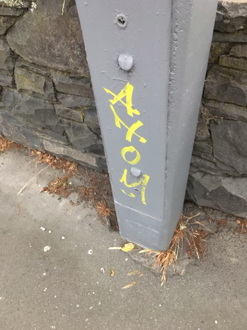 The photograph attached to this graffiti report