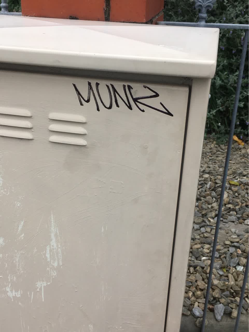 The photograph attached to this graffiti report
