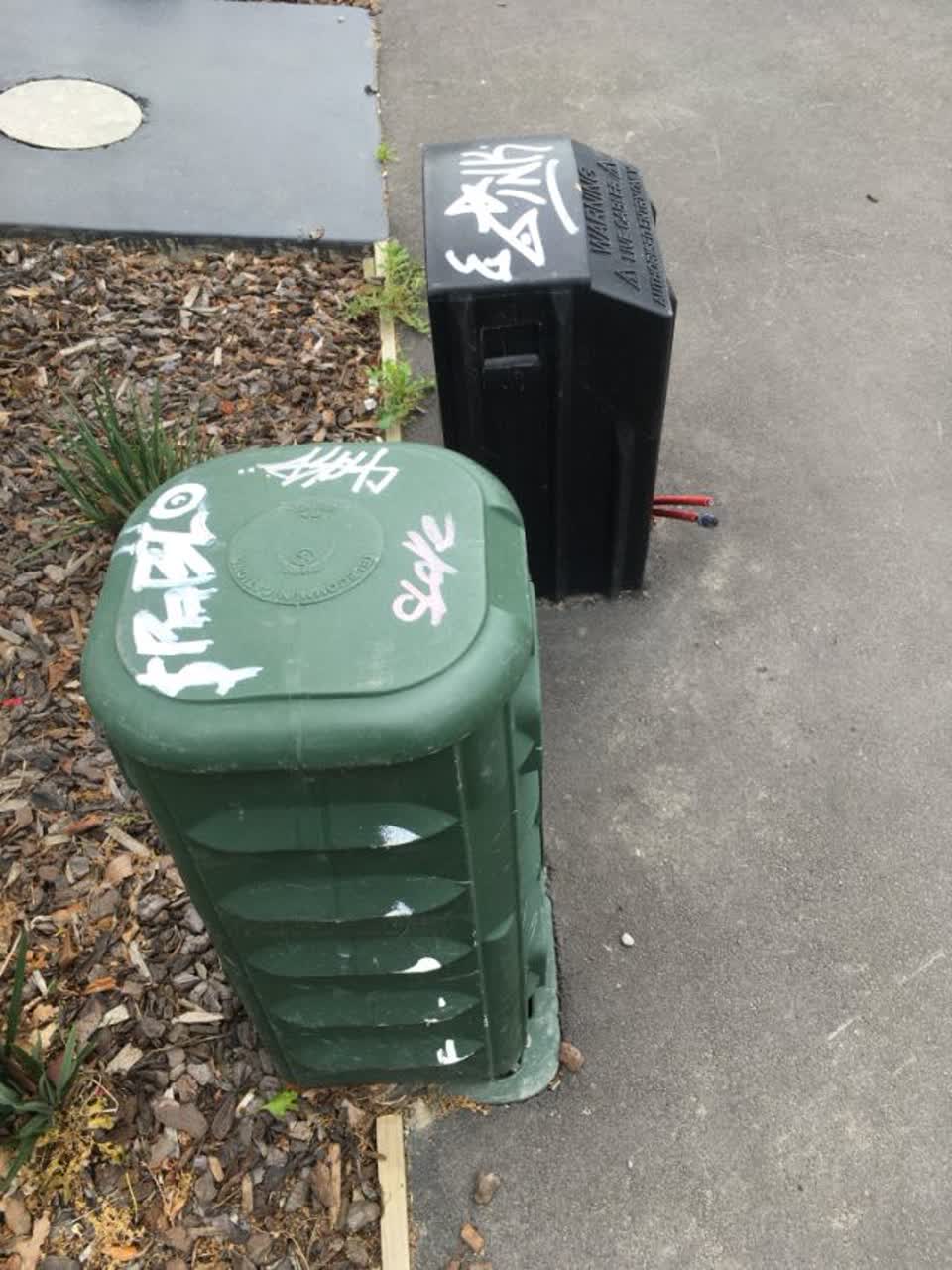 The photograph attached to this graffiti report