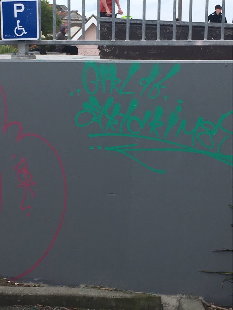 The photograph attached to this graffiti report