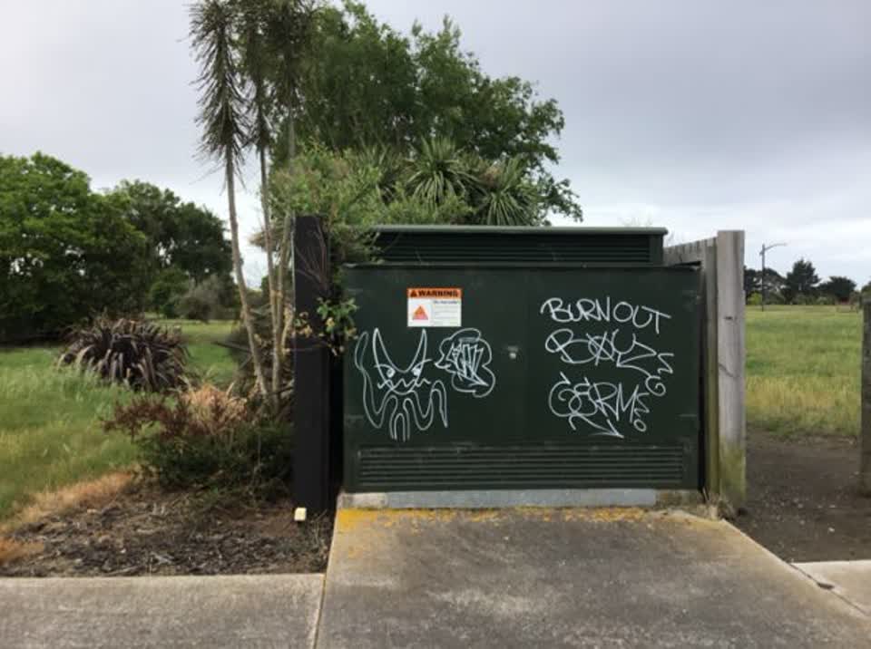 The photograph attached to this graffiti report