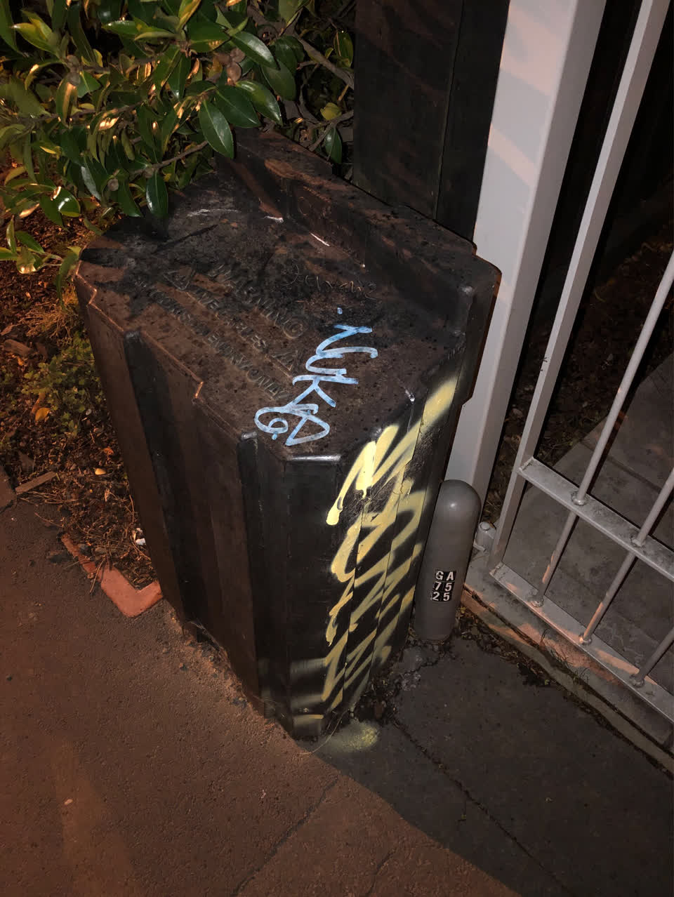 The photograph attached to this graffiti report