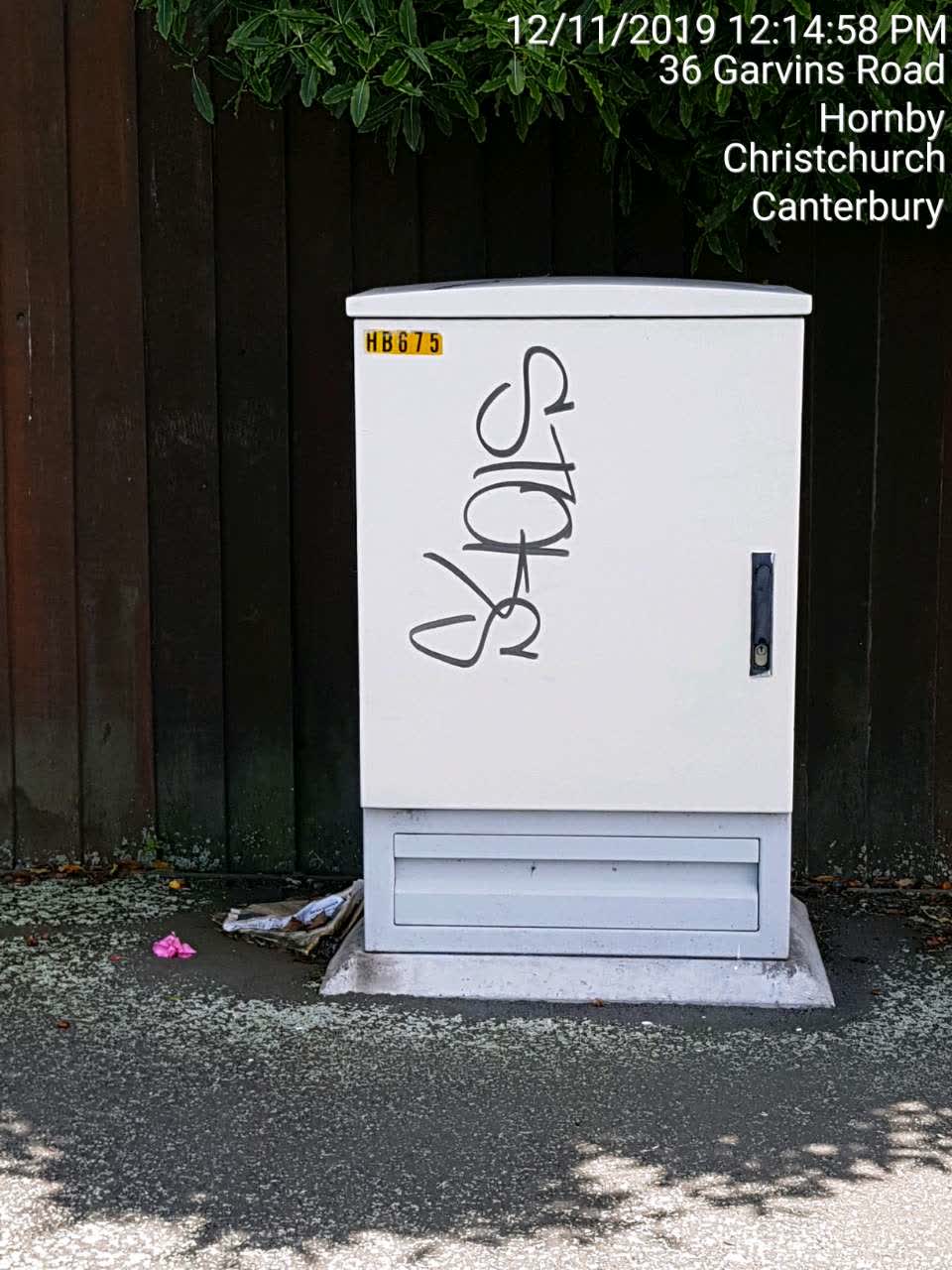 The photograph attached to this graffiti report