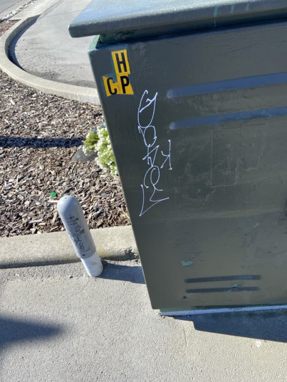 The photograph attached to this graffiti report