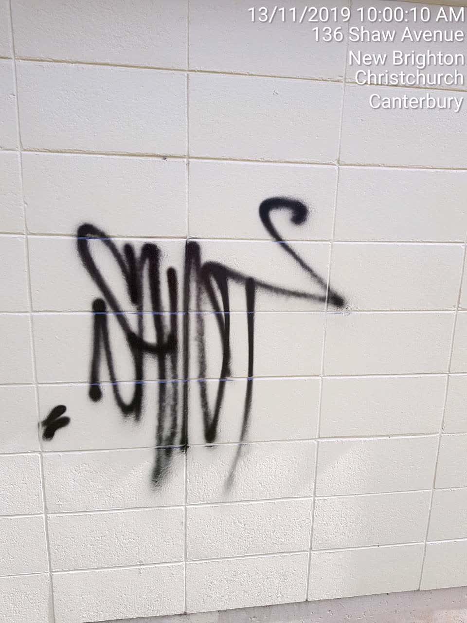 The photograph attached to this graffiti report