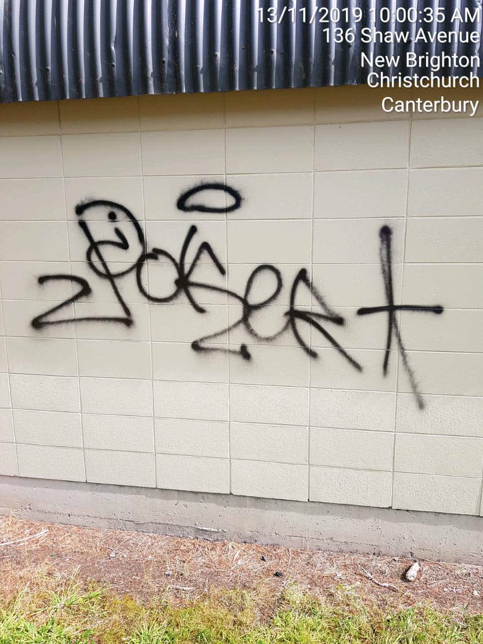 The photograph attached to this graffiti report