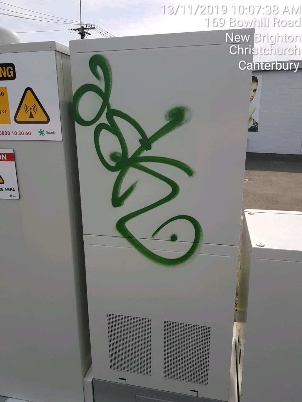 The photograph attached to this graffiti report