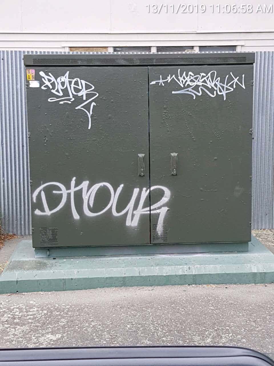 The photograph attached to this graffiti report